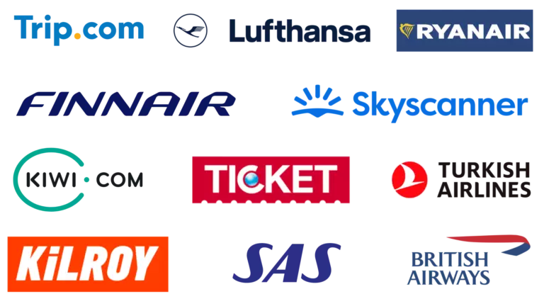 skyscanner and airline logos